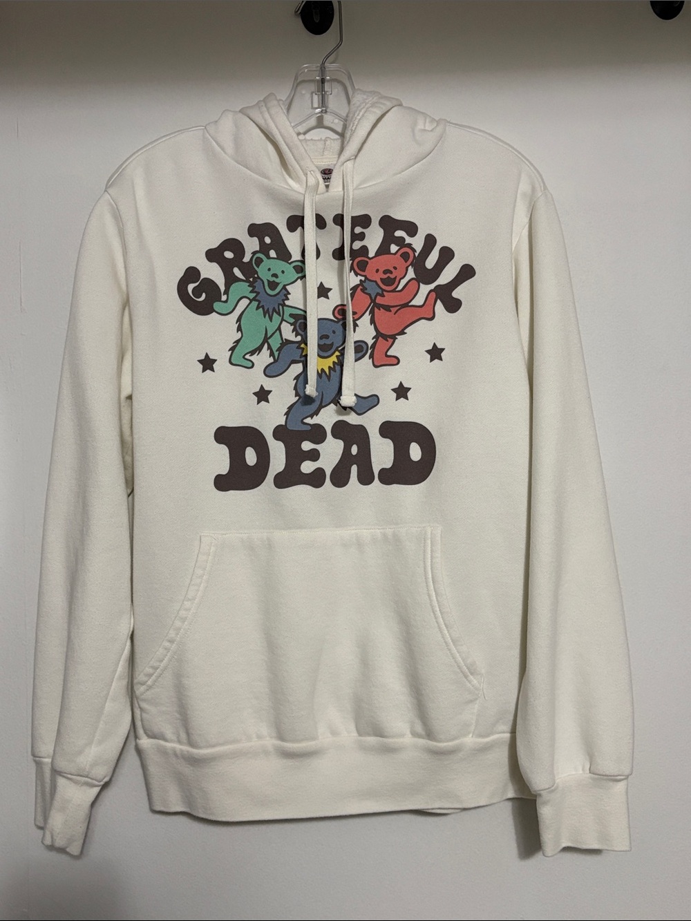 Grateful Dead Cream Hoodie with Colorful Dancing Bears